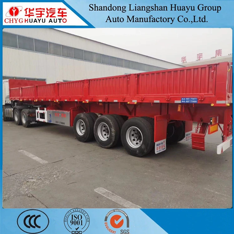 3 Axles 50 Tons Side Dump Tipper Trailer Step Deck Trailer Dump Semi Trailer Dumper Flatbed Semi Trailer with Headboard