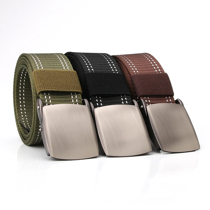 Unisex Tactical Belt Top Quality 4 mm Thick 3.8 Cm Wide Casual Canvas Belt Outdoor Alloy Automatic Buckle Men Belt 110-140cm