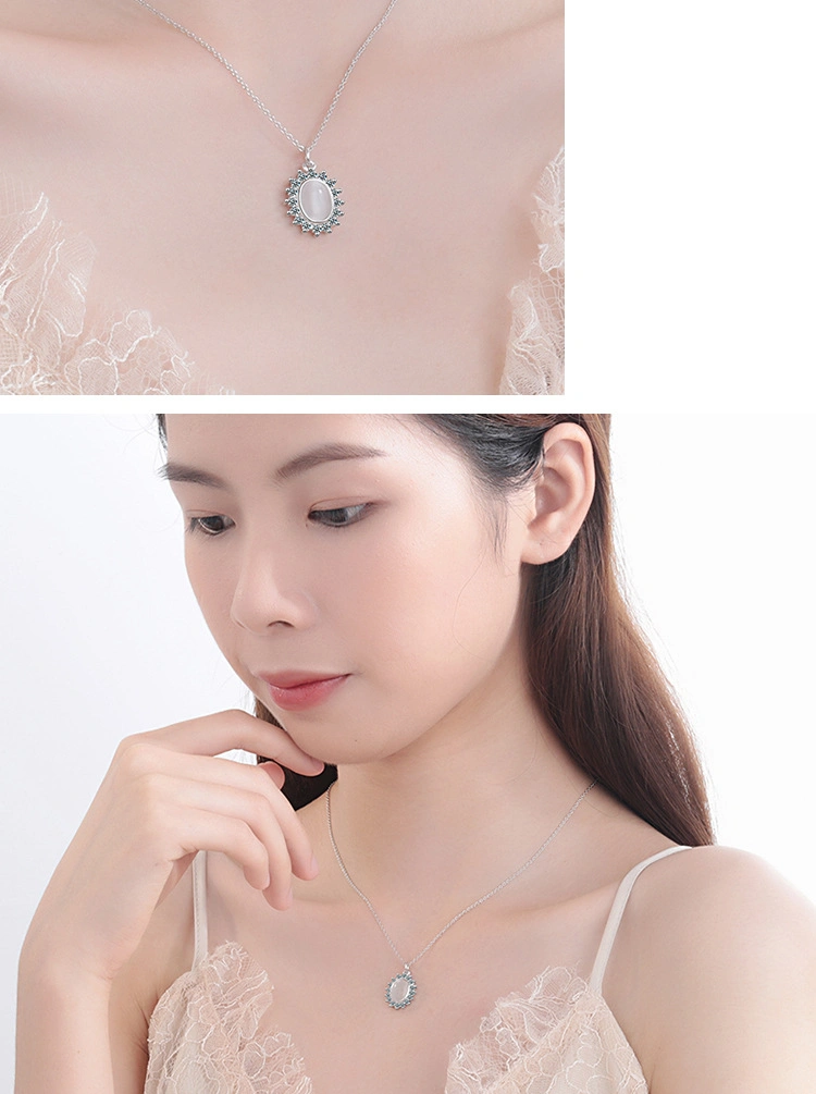 Mode de remplissage de fleur de pierres zircon Opal Collier court