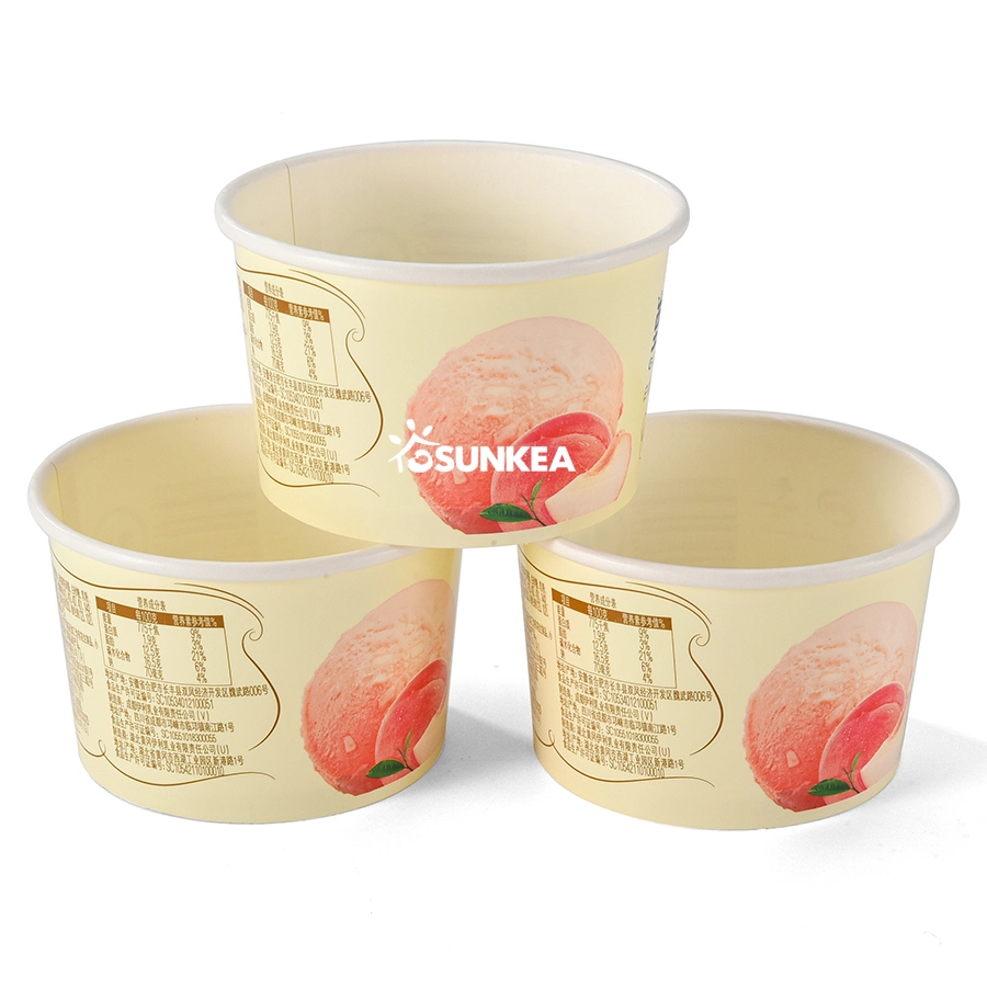 3oz 5oz 8oz 12oz 16oz Paper Cup Ice Cream Cup with Dome Lid Flat Lid Custom Printed Ice Cream Cups Priced Ice Cream Cups