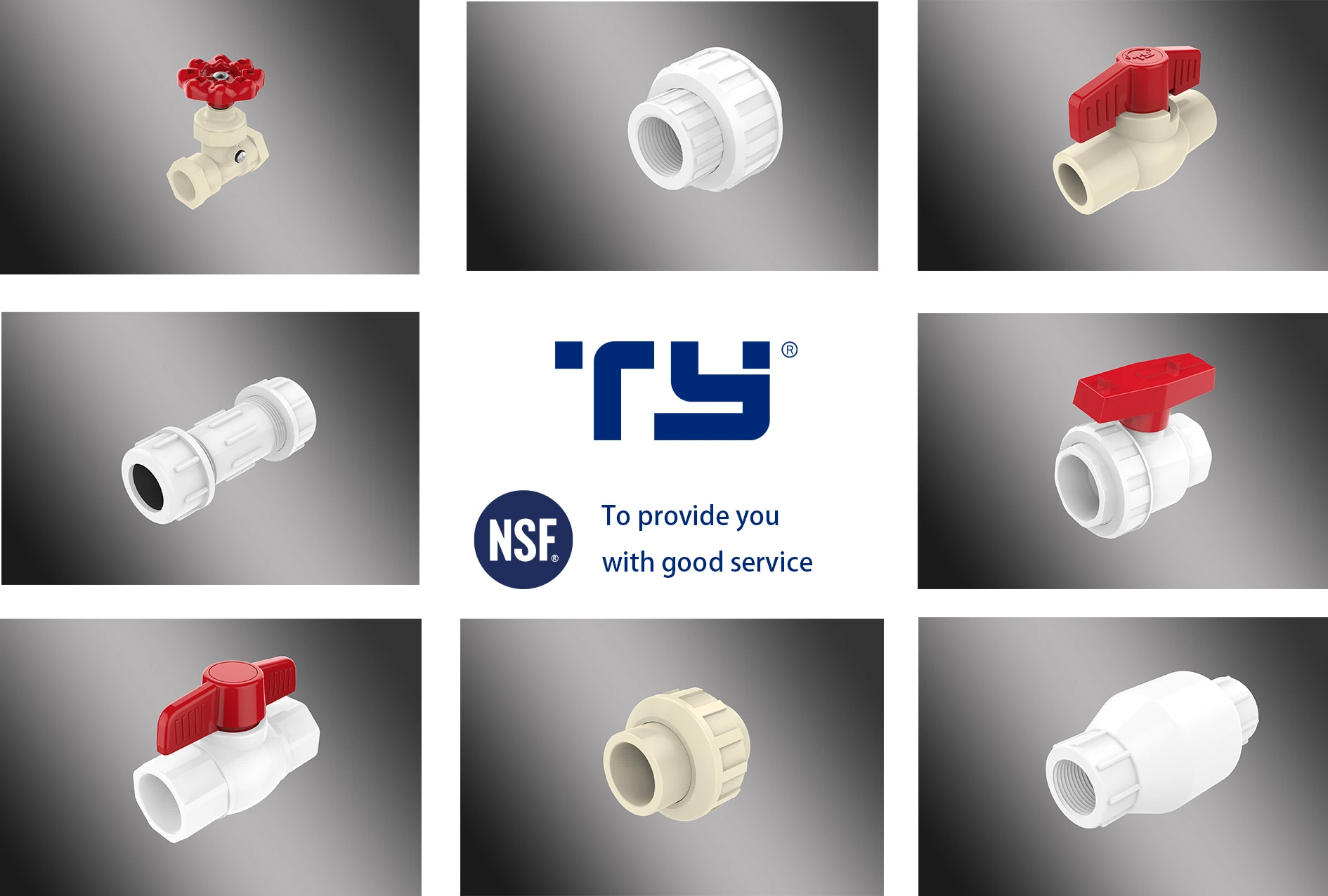 Wholesale Full Size Plumbing Fitting PVC-U/ Plastic Ball Valve (NSF) Certification Offer Firm