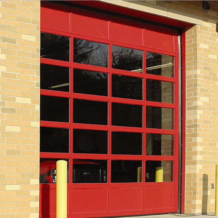 Overhead Red Color Roll up Sectional Door for Fire Station