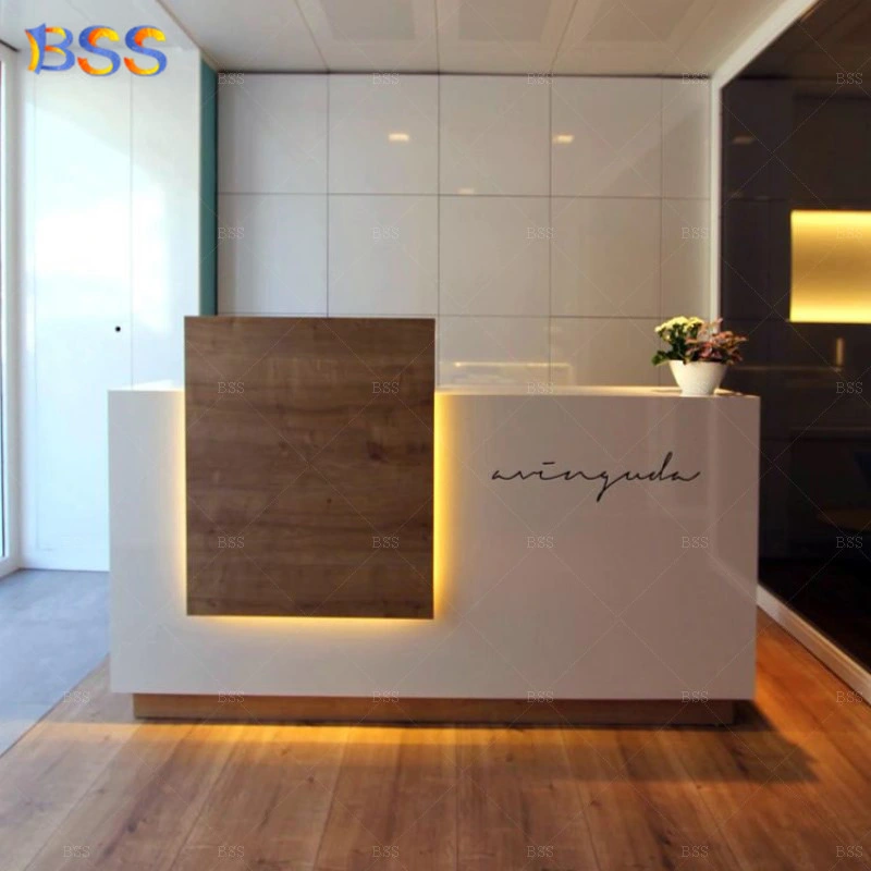 Fashion Dental Clinic Furniture Front Counter 2 Seats Custom Logo Marble Stone Front Counter for Dental Clinic