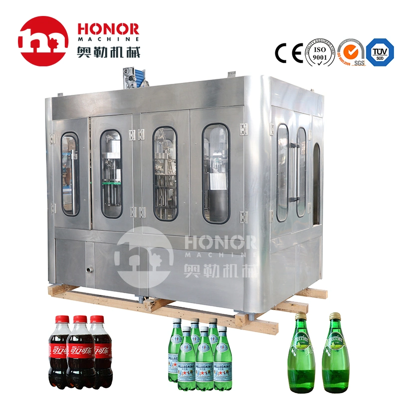 Mass Production of Various Types of Bottles of Carbonated Beverages Salt Soda Filling Label Filling Device