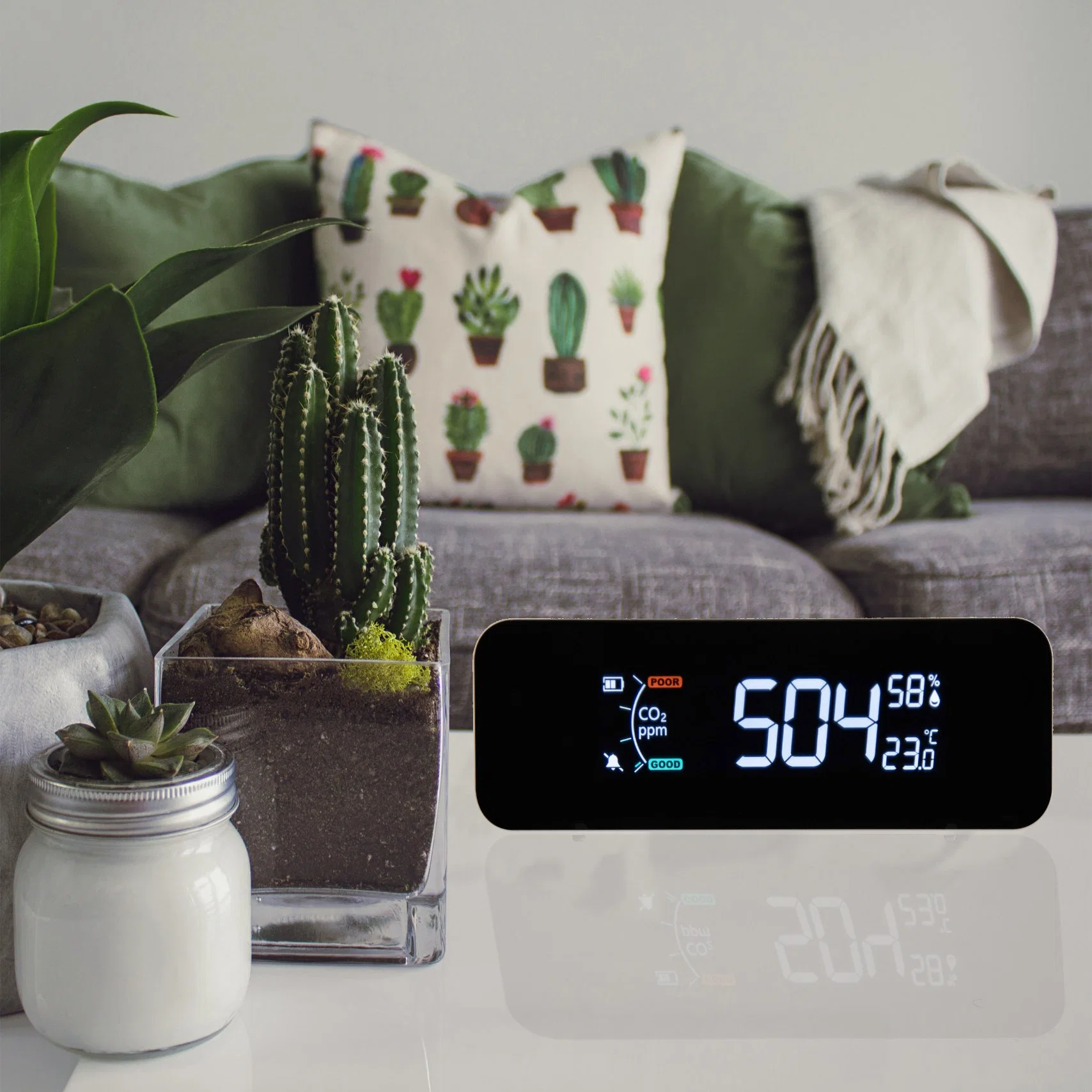 Mini CO2 Sensor with Li Battery Alarm Air Quality Monitor