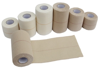 High Stickness Cotton Heavy Elasticity Adhesive Bandage Cotton Soft Edge Eab 5cmx4.5m 7.5cmx4.5m Beige Color with Red Line White Color with Yellow Line