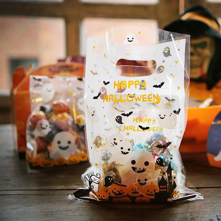 Wholesale/Supplier Plastic Supermarket Shopping Bag for Halloween in a Pack 50PCS