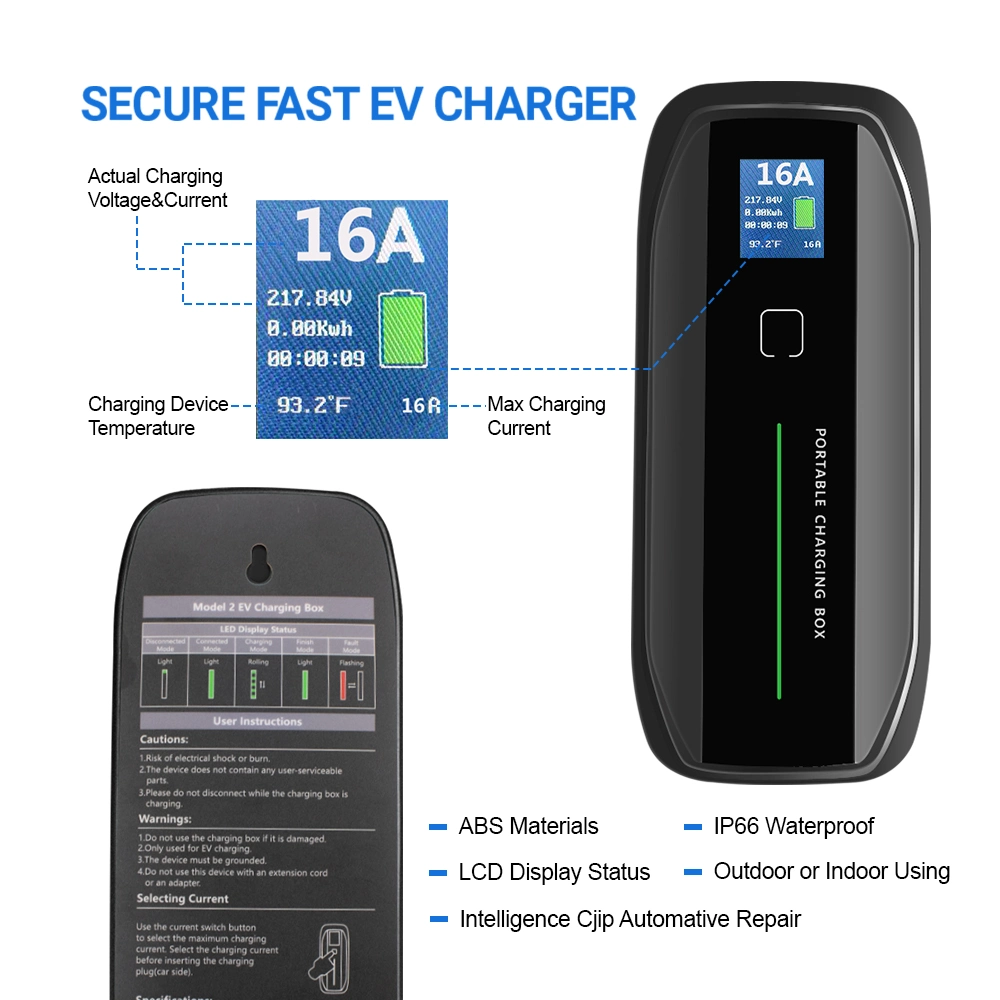 Besen 10/16un tipo de carga portátil cargador de 2 EV de verificación de la IEC 62196-2 Evs con enchufe de salida de la CEE