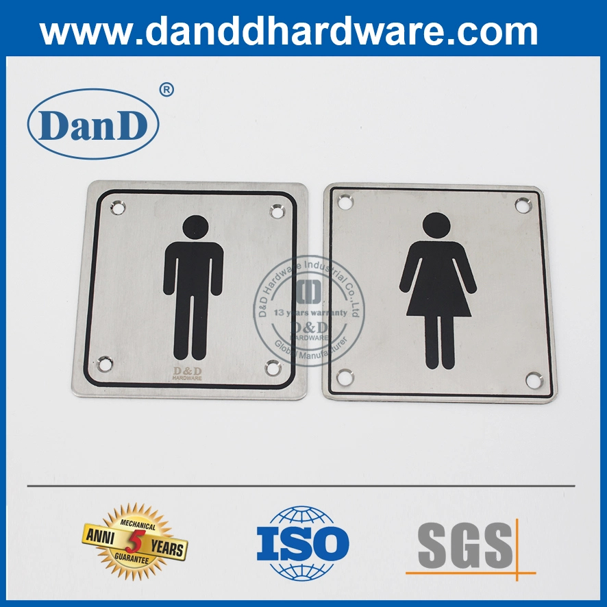 Door Hardware Fittings Stainless Steel Door Wall Mounted Type Fire Signature Pull Push Plate Sign Plate for Unisex Public Washroom