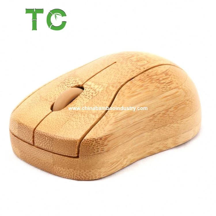 Souris sans fil Bamboo Hotsale, ergonomiques calme les souris, Ordinateur portable avec port USB de la souris Nano récepteur