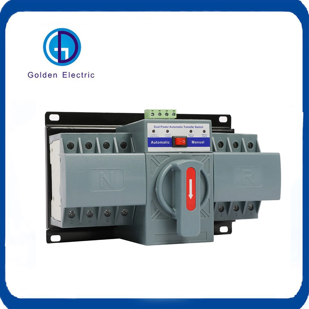 Gdq2 Serie ATS 63A 2p 3p 4p Interruptor de Transferencia Automática de Doble Potencia Interruptor de Conmutación Manual Eléctrico