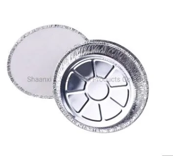 9 Inch Round Disposable Aluminum Foil Food Containers Round Shaped Pizza Foil Baking Pan with Lids