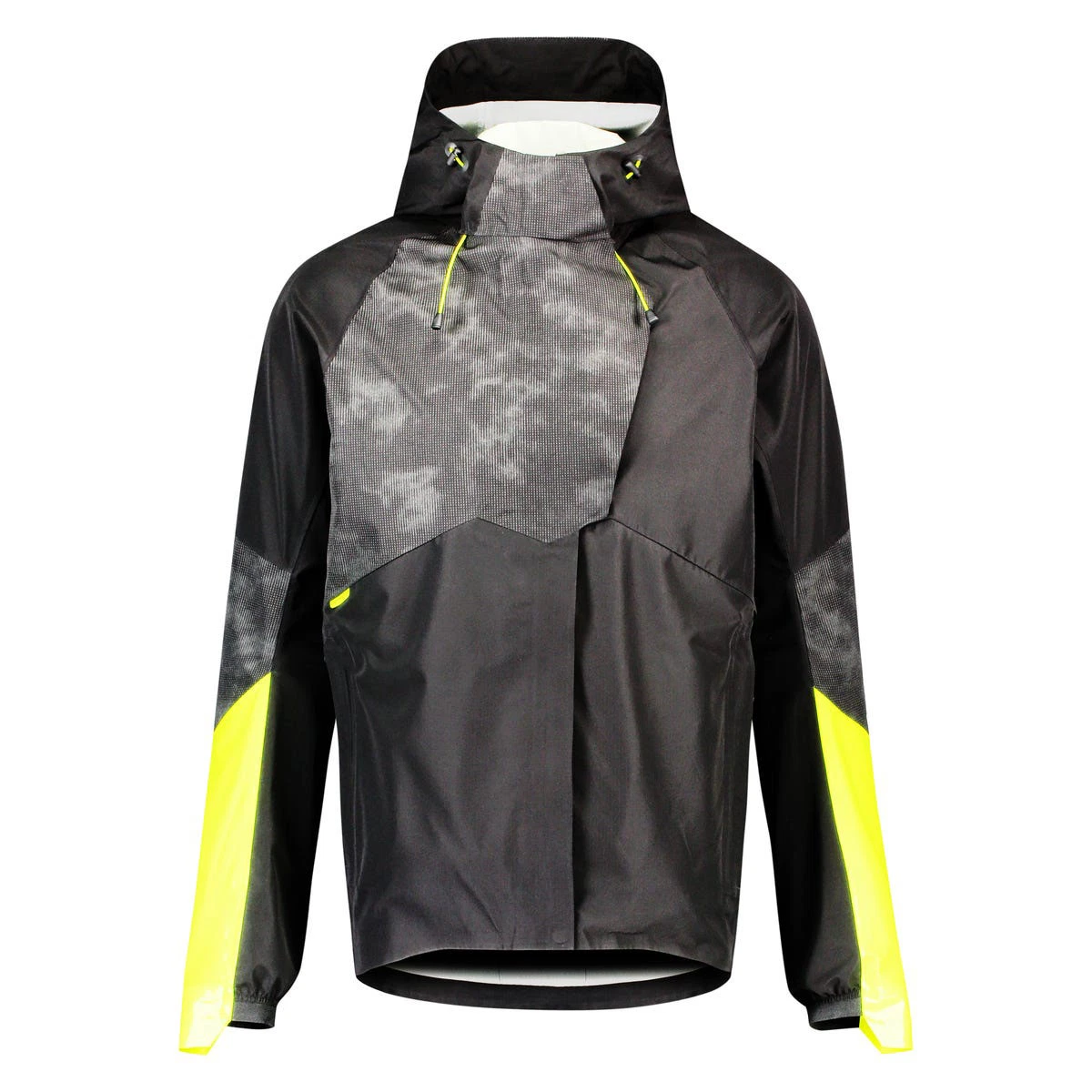 Moderno impermeable de alta visibilidad con estampado reflectante amarillo para hombre