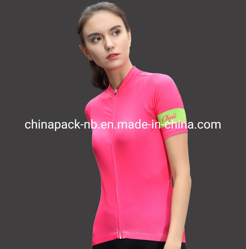 Women&prime; S Cycling Jersey Short Sleeve, Biking Jersey Cycling Shirt Zipper Pocket