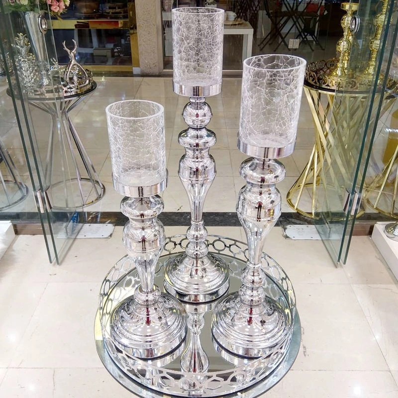 The Latest 3 Piece Set of Decorative Wedding Table Core Metal Candle Holder