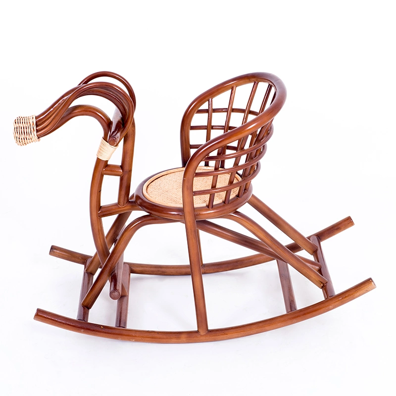 Rattan-Weaved Rocking Horse for Kids