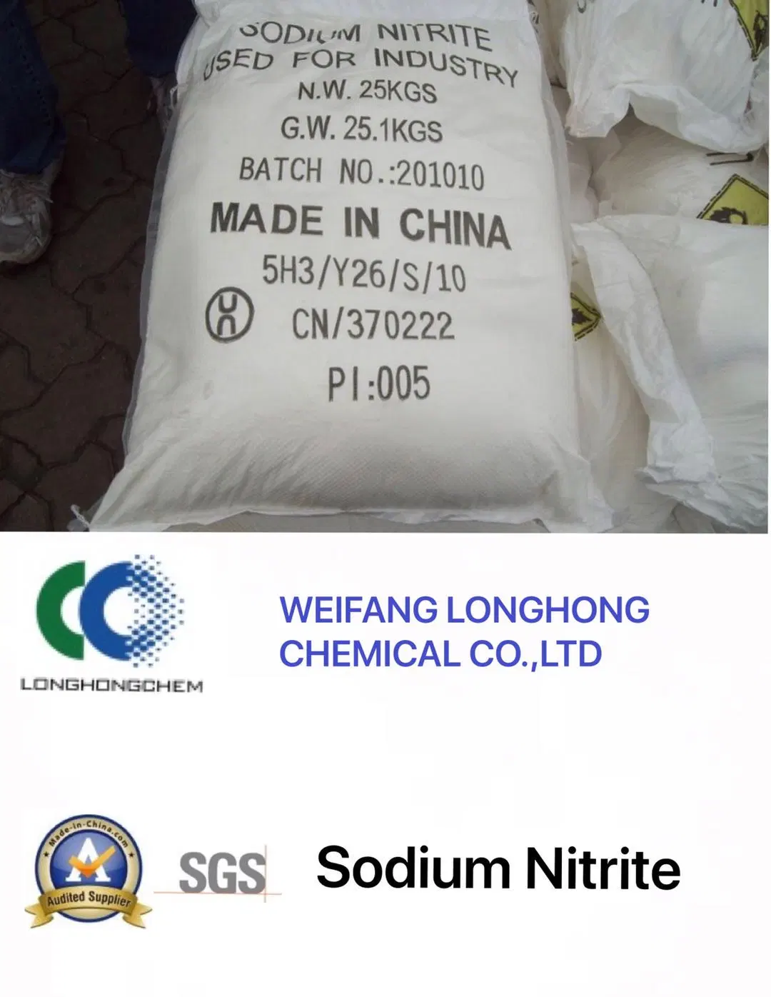 High Export Sales Sodium Nitrite 99% Used as Color Protector for Meat Products CAS No. 7632-00-0