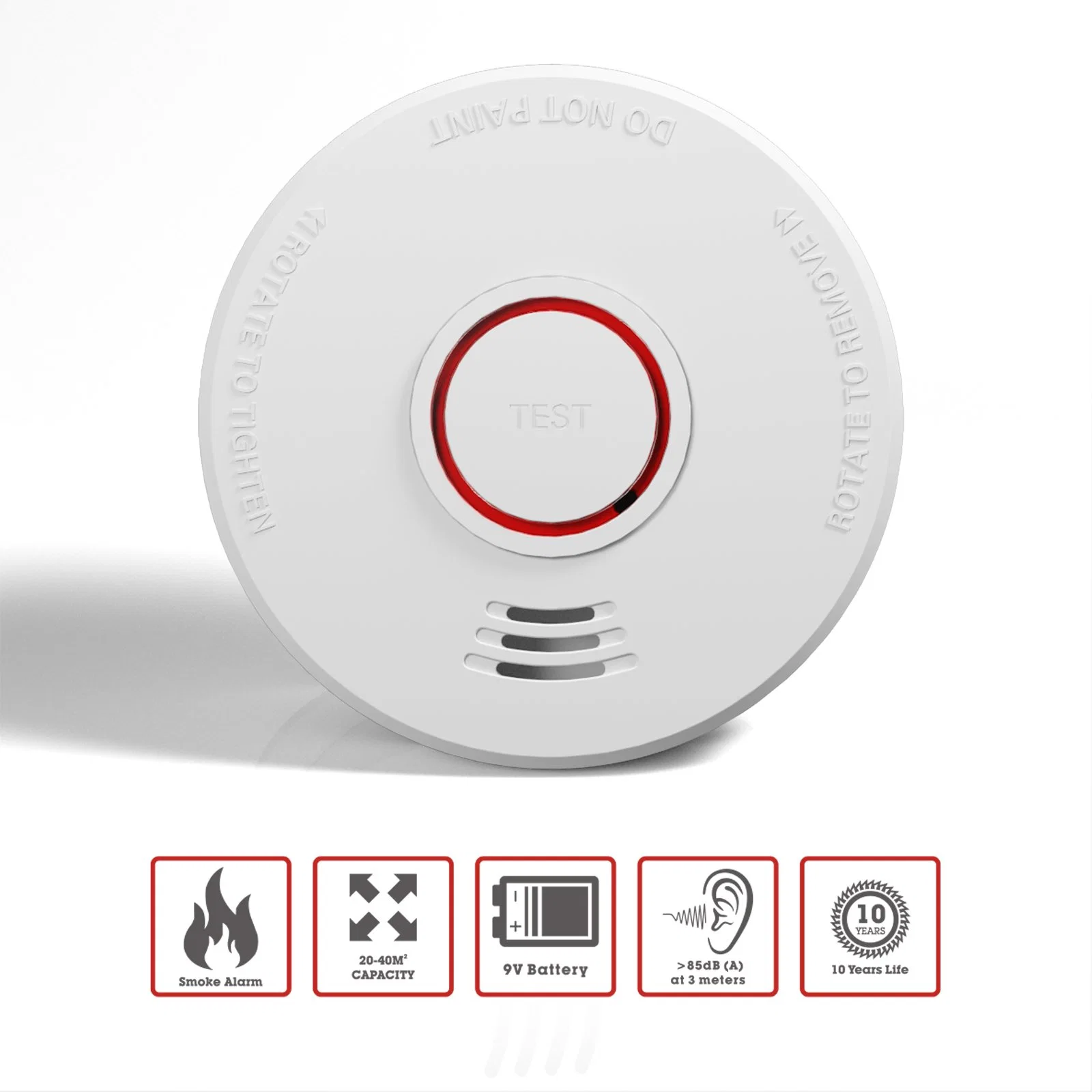 BSI CE UKCA EN14604 alarma de humo Venta en caliente Detector de humo Alarma de incendio con batería reemplazable