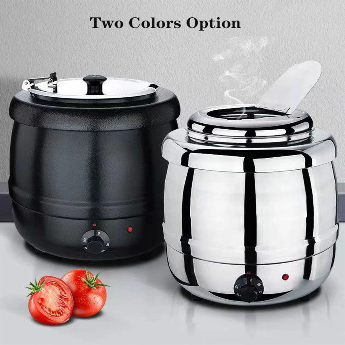 Équipement de cuisine cylindre en acier inoxydable 10L 400W grand volume multiple Modes commande de température Pot. De soup. De chauffage électrique