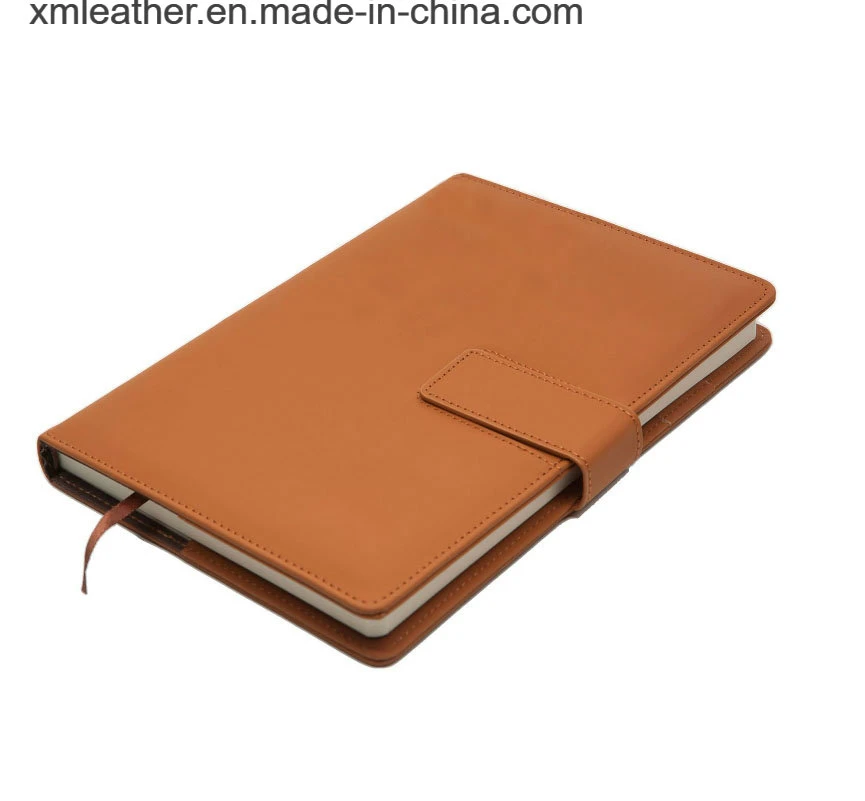 Isqueiros recarregáveis escrito oficial PU Notebook de couro com suporte de caneta