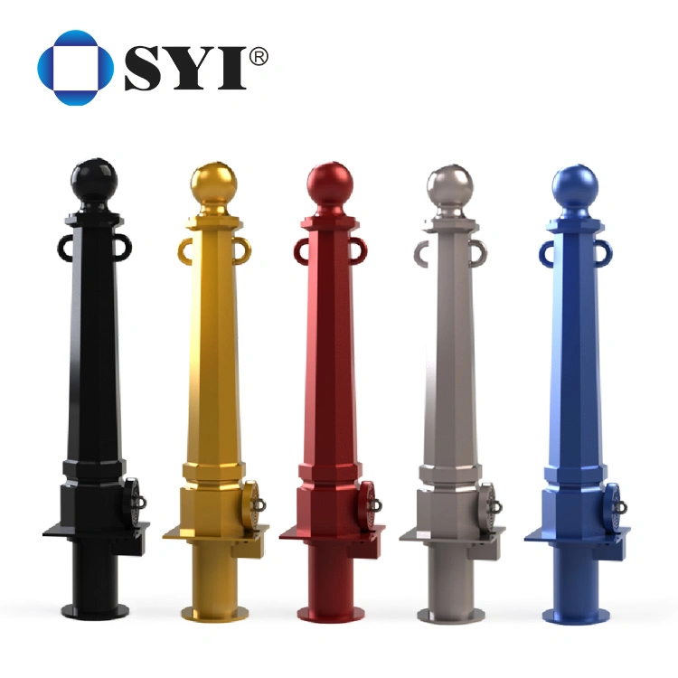 Outdoor Cast Iron Street Utility Removable Chain Parking Bollard Road Traffic Safety Barrier