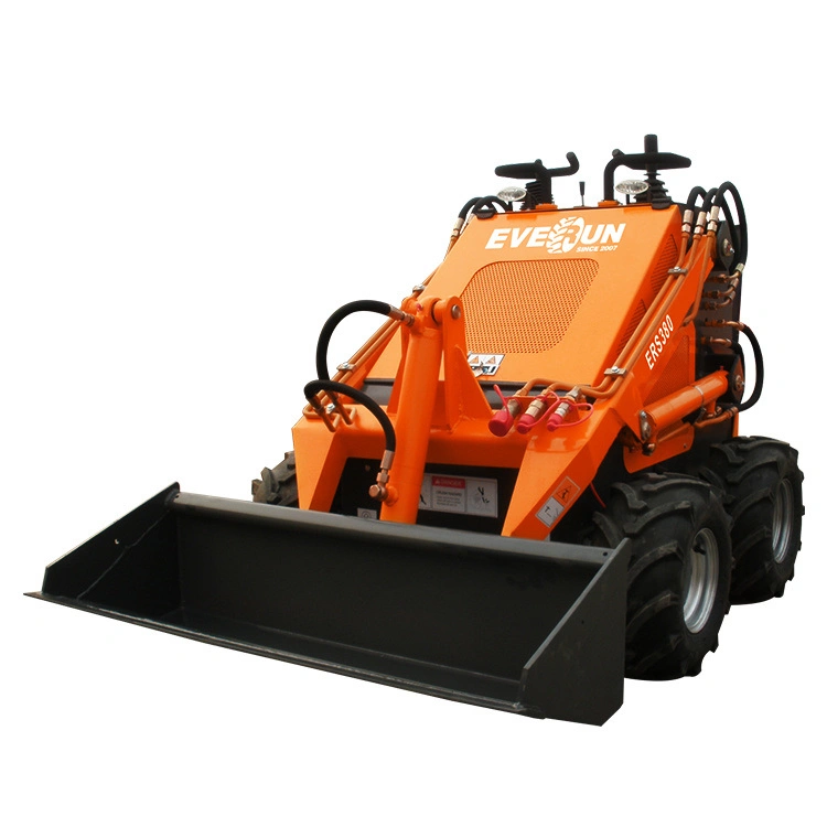 CE aprobada Everun ERS380 375kg Mini cargadora compacta pequeña cargadora con Digger y motor de gasolina