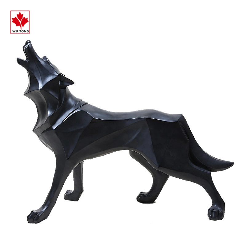 Modern Resin Geometric Wolf Estatua decoración del hogar Regalo