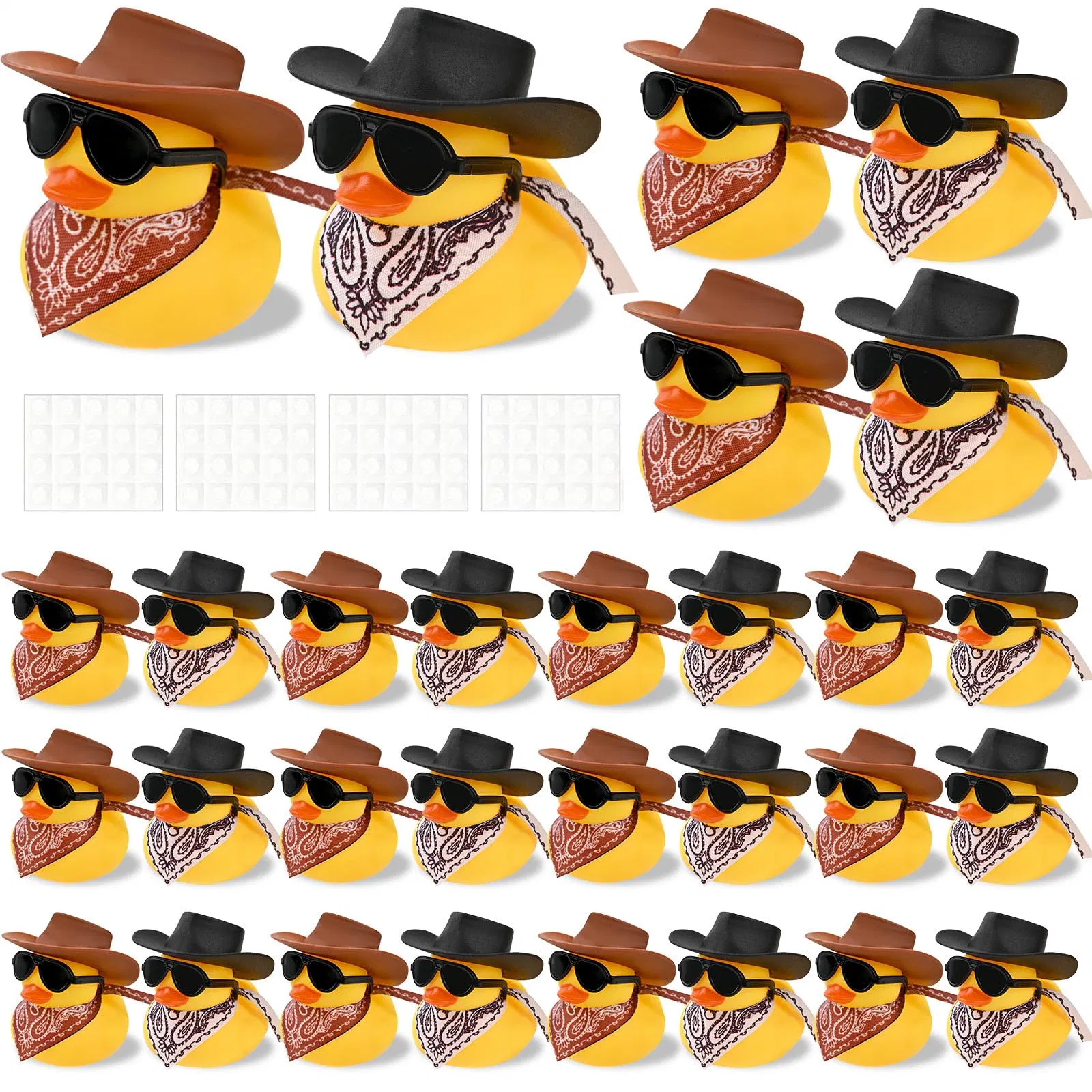 Hot Sale Cowboy Rubber Duck Including Mini Yellow Duckies Scarf Hat Toy