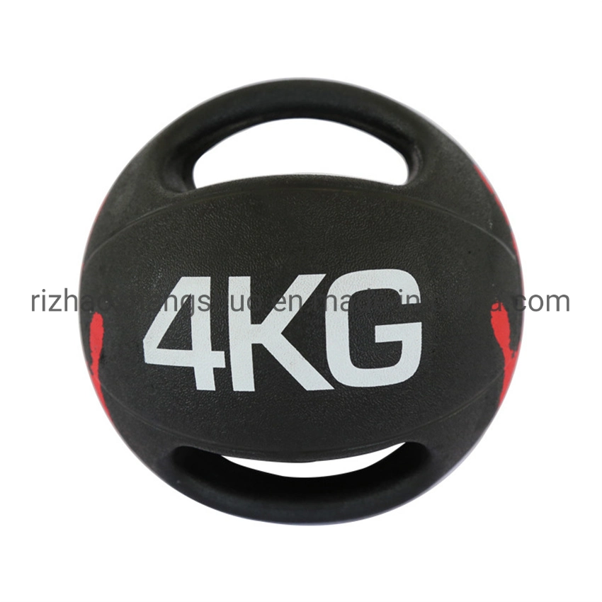 Ginásio Fitness Palm Print Style Dual Grip Medicine Ball Rubber Treino de desequilíbrio gravidade sólida peso de borracha natural exercício dupla aderência Bola medicinal com pega