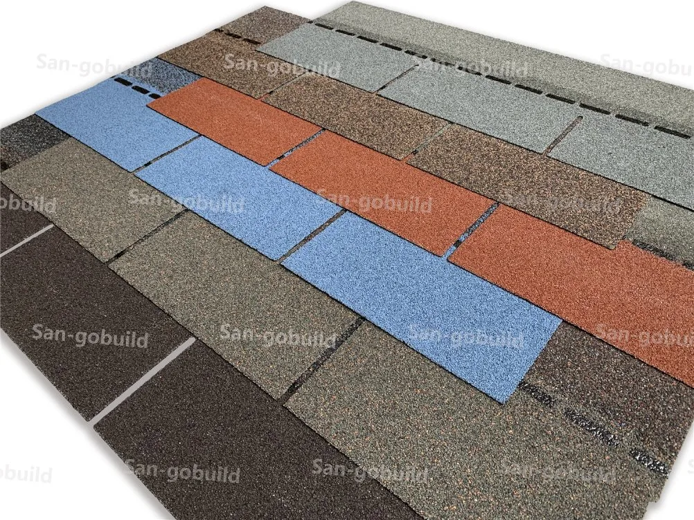 Modern Building Material Natural Stone Chips Covering Fiberglass Roof Shingles Asphalt Roofings