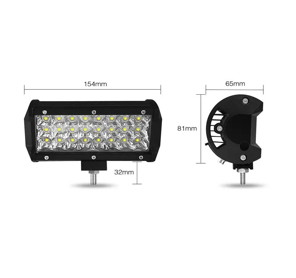 72W Work Light 12V 24V All Aluminum Shell 7 Inch Fog Light for off Road Truck LED Working Light