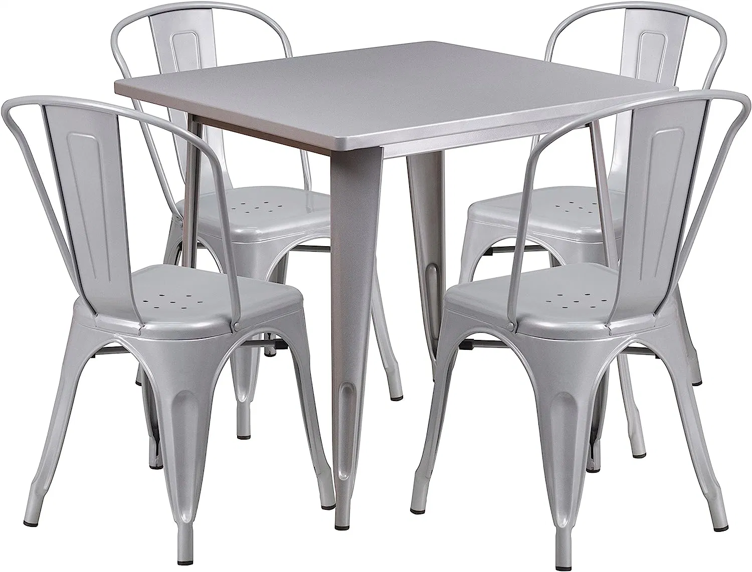 Modern Simple Household Metal Tolix Industrial Bistro Dining Table Chair (ZG23-021)