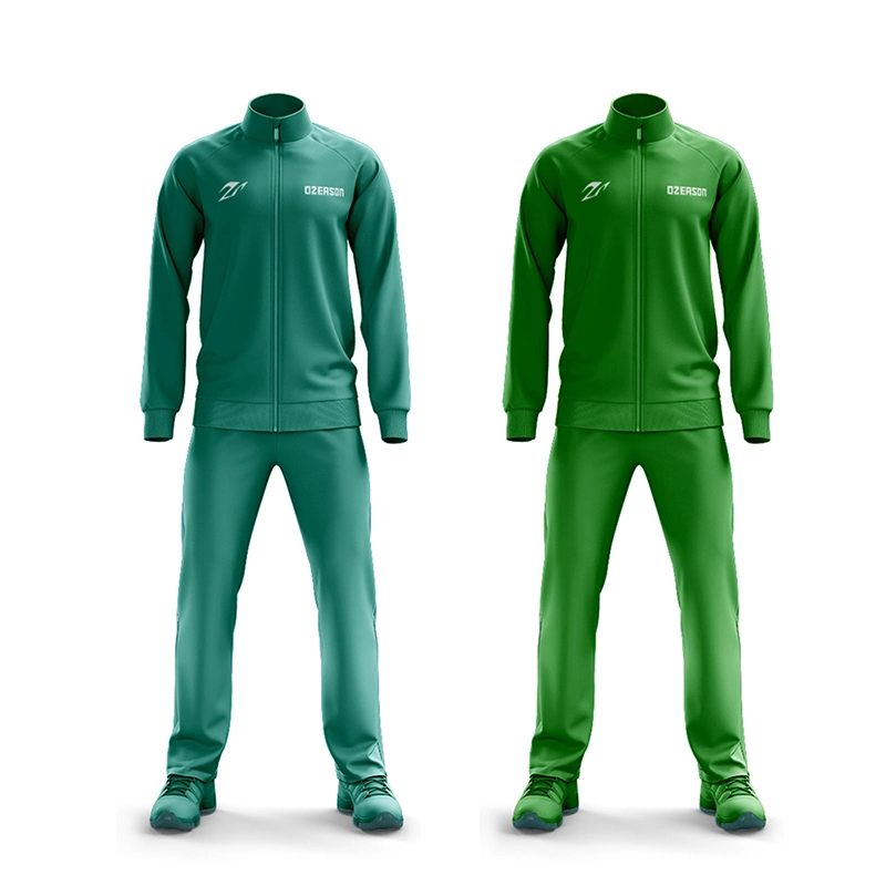 Mayorista personalizado 100% poliéster Sport Tracksuit para hombre Tracksuit de running Chándal de fútbol verde