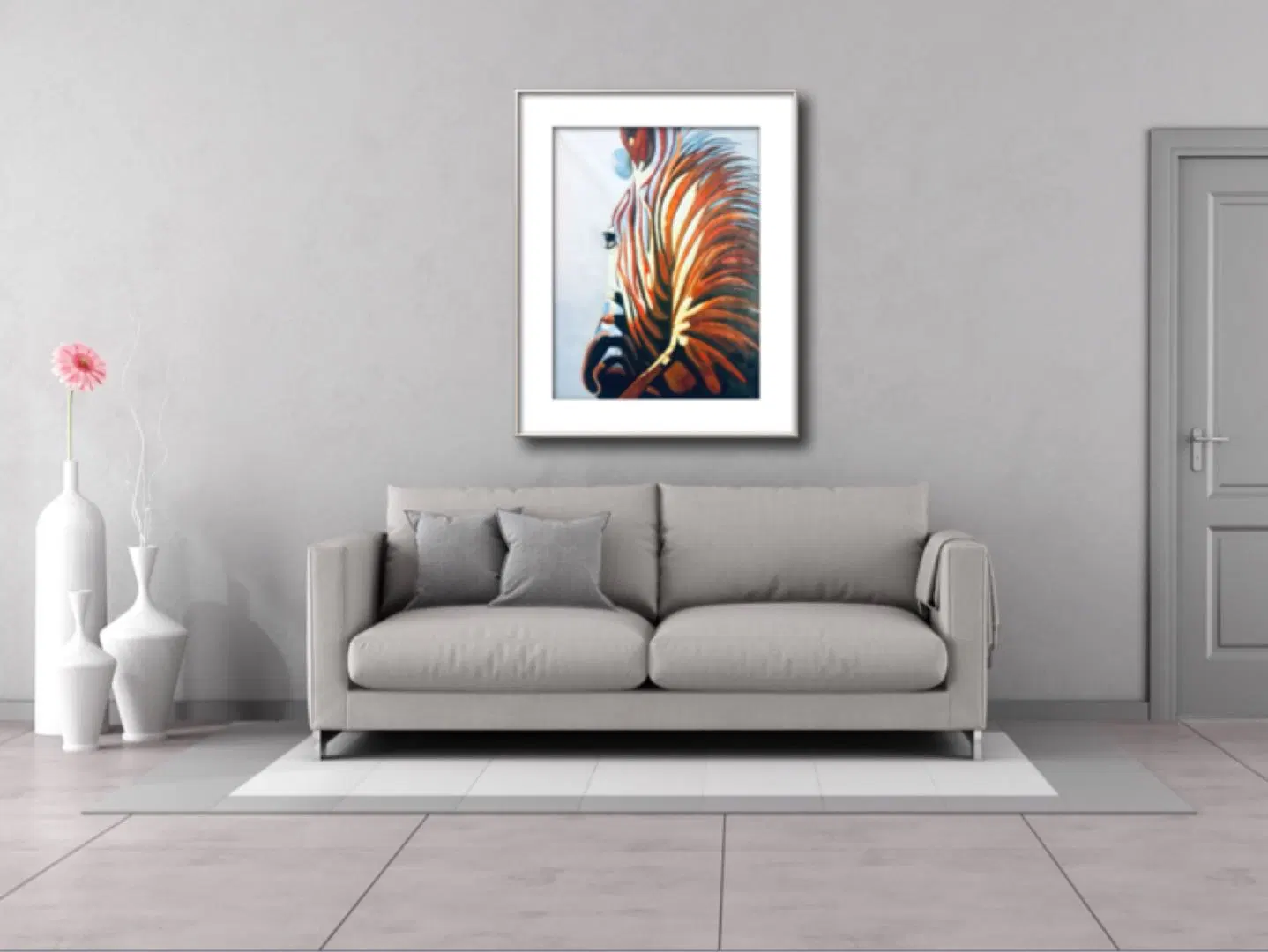 Reproduced Zebra Canvas Oil Painting for Wall Decoration