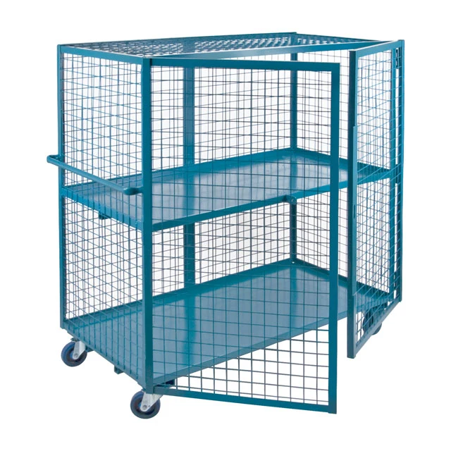 Stackable Roll Cage Trolley Metal Customized Wire Mesh Trolley