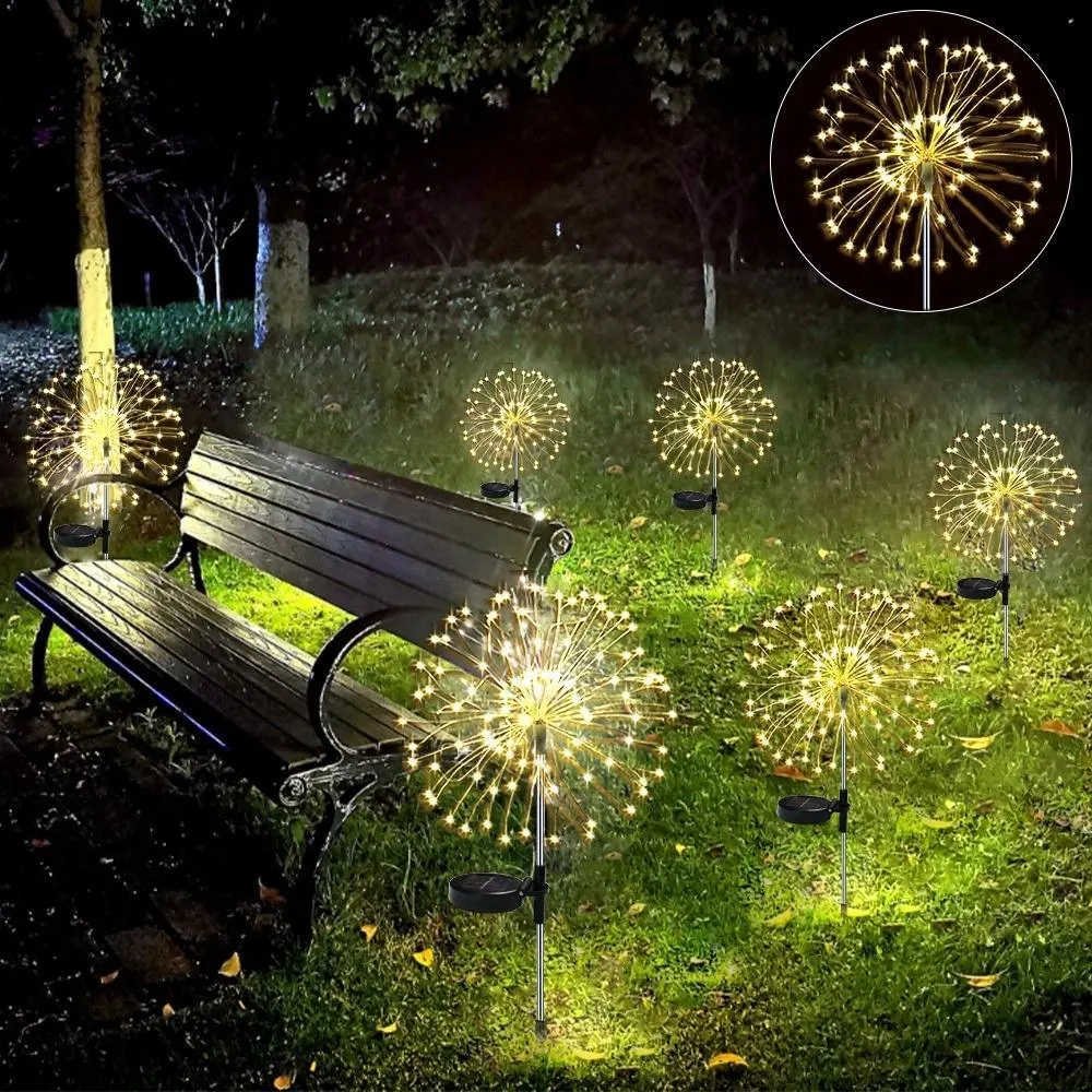 Landscape Fireworks Stars Solar Garden Lights 120 LEDs Stake for Garden, Patio, Backyard, Pathway, Wedding, Party Bl20647