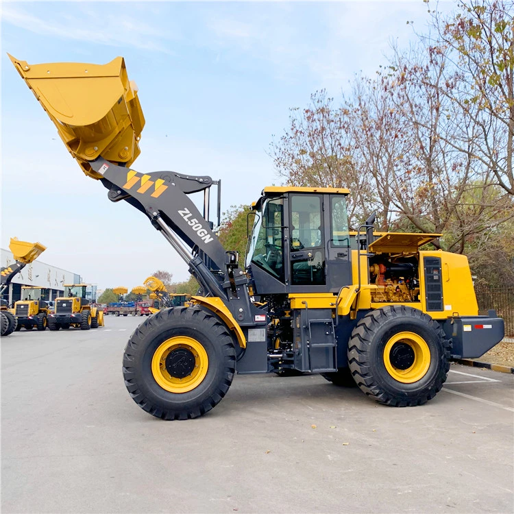 XCMG 5t Zl50gn Equipment Construction Wheel Loader with A/C, Joystick and Rock Bucket