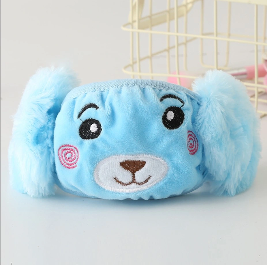 Winter New Children's Cartoon Cute Ear Mask Plush Bear Student Two in One Warm Mask