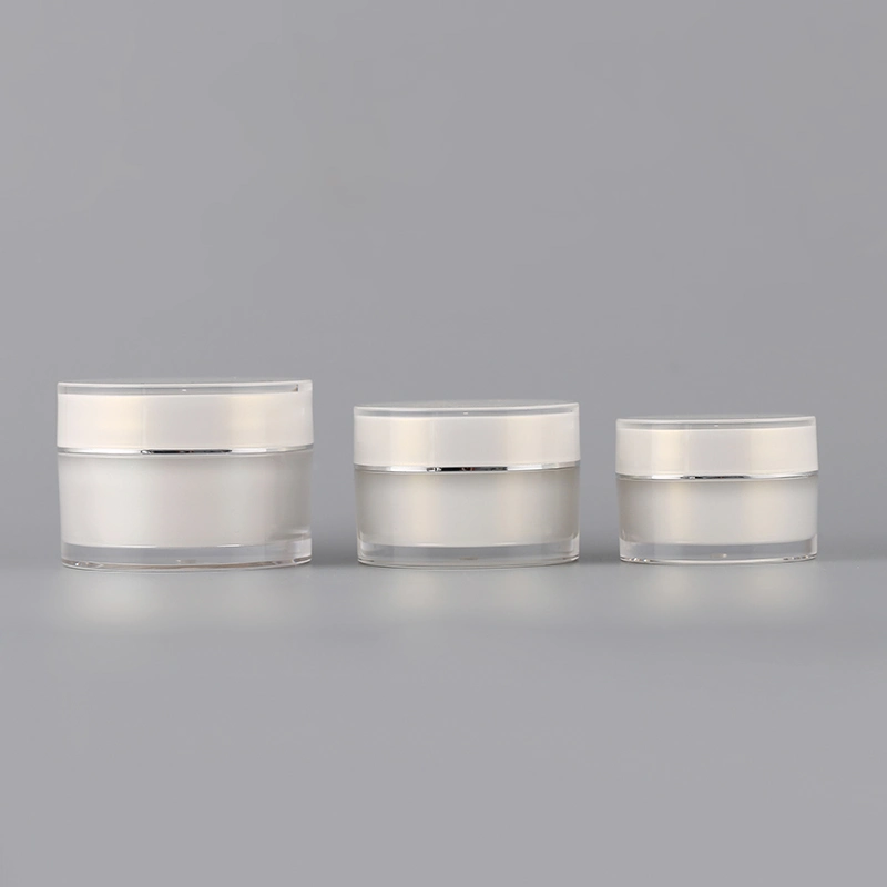 Customized Made White Round Plastic PMMA 15g 30g 50g Cosmetic Jar