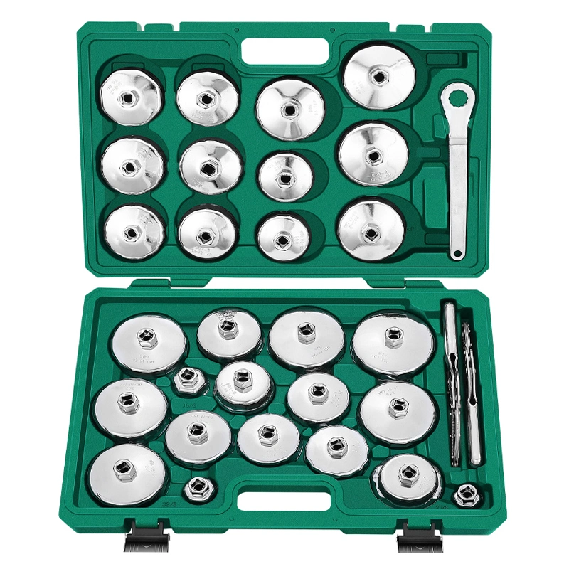 Automotive Hand Tools 31 PCS Chrome Vanadium Steel Cup Type Removal Set Oil Filter Wrench Set for Car Repair