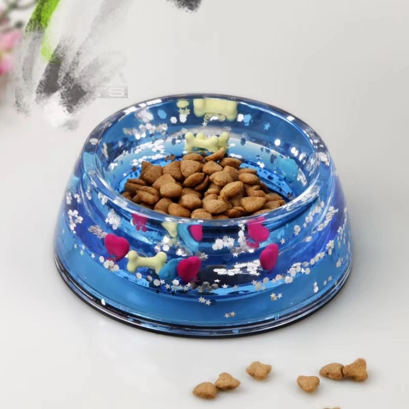 Round Shape Customized Acrylic Dog Cat Feeder Bowl