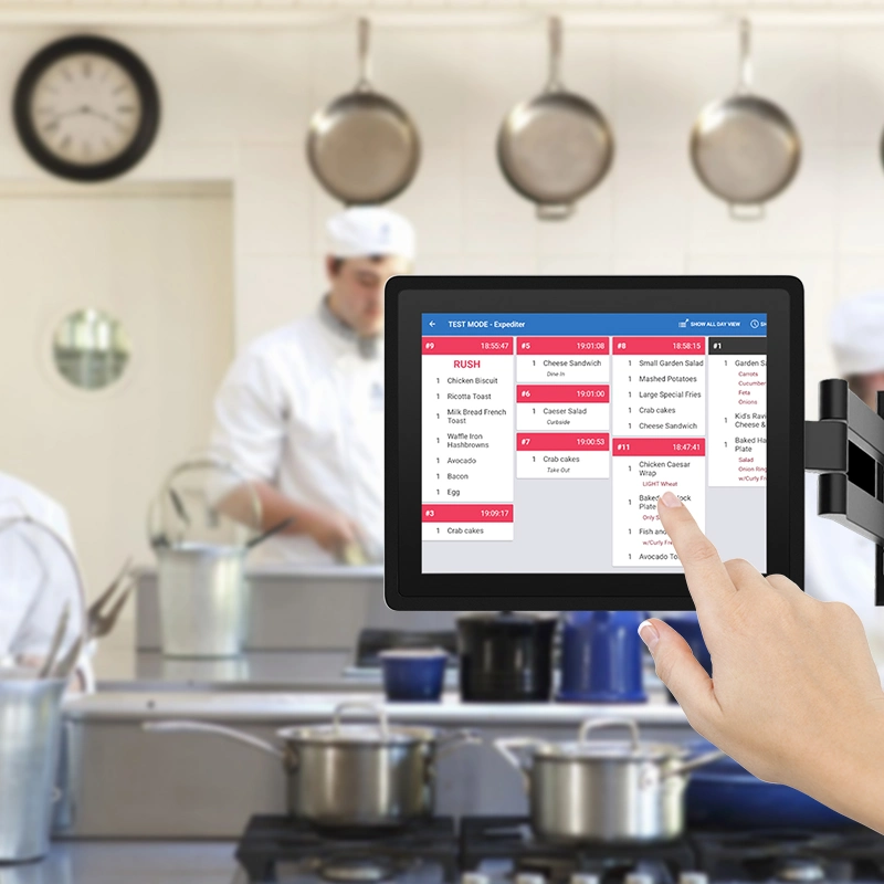 IP65 Full Waterproof 10,1 15,6 Zoll Touchscreen All-in Bildschirm für die KDS-Commercial Kitchen-Anzeige für ein Panel-PC-Restaurant