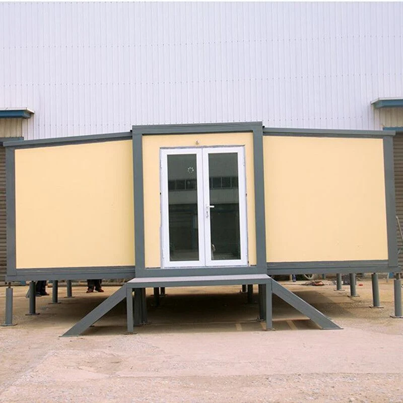 Pitched Roof Prefabricated Light Steel Trailer Price Rock Wool Corrugated Container House