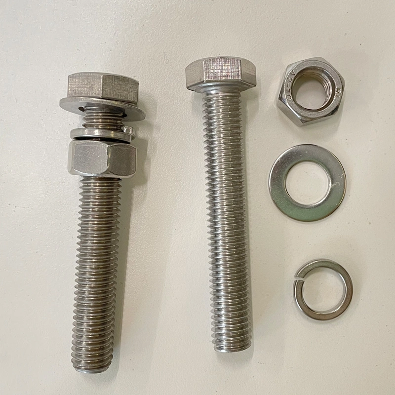 SS304 HDG Zinc Plated A2 A4 Stainless Steel Nut and Hexagon Bolt DIN931 Solar Mounting Fasteners