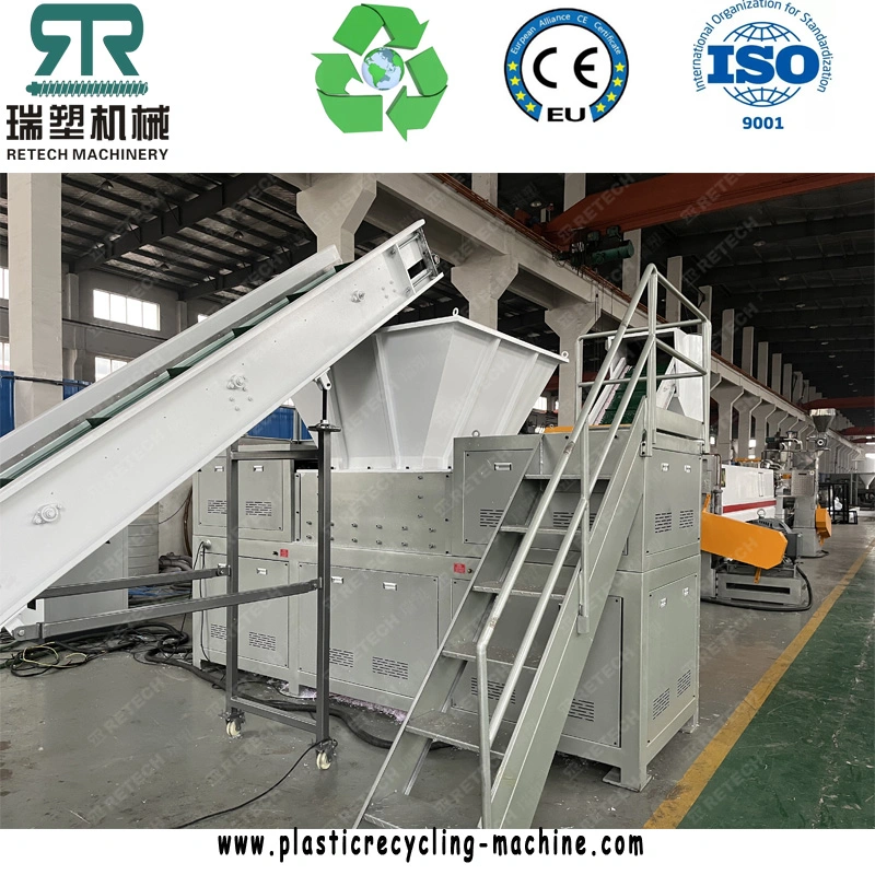 Die-Face Cutting Waste Polyester Yarn Fabric Film Recycling Mulching Film Pet Fiber Rigid PS/HDPE/PE/PP Woven Bags Foam Plastic Pelletizing/Granulating Line