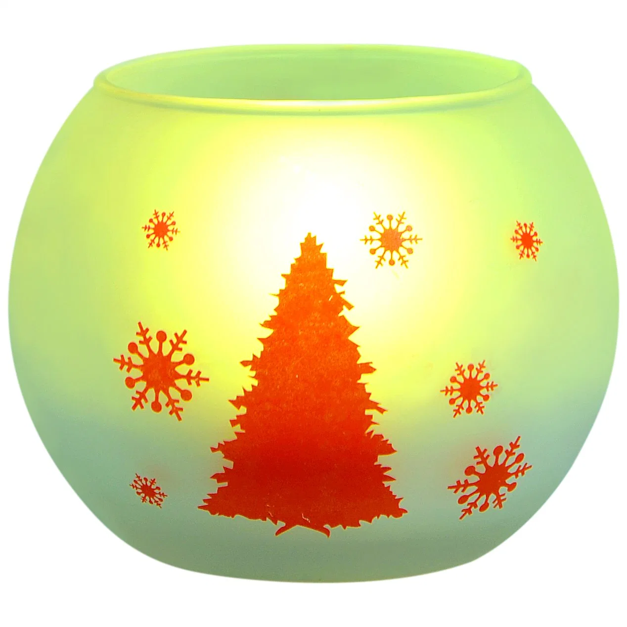 Wholesale/Supplier Festival Decoration Glass Jar Tree Snowflake Elk Tealight Christmas Candle Holder