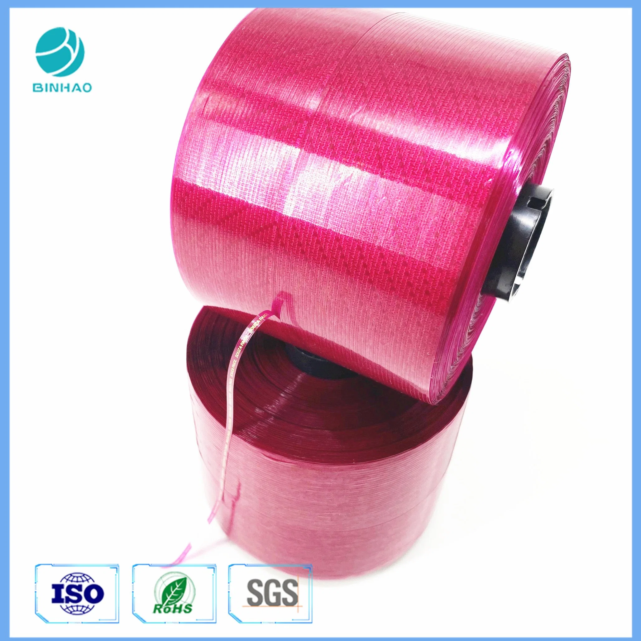 5000m Red Golden BOPP Material Tear Ribbon with Strong Uniform Adhesive