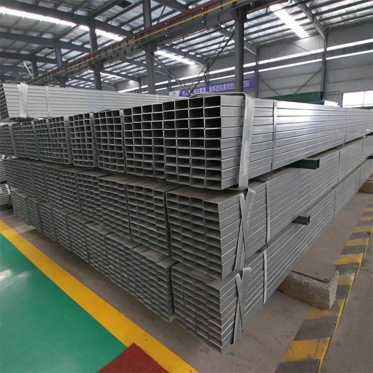 Tubo rectangular galvanizado previamente laminados en frío Plaza soldado / Tubo de acero rectangulares/metro/sección hueca