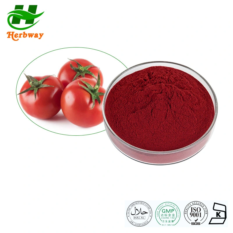 Herbway Botanical Extract Free Samples Anticancer Factory Direct Supply Antioxidants Anti-Aging Lycopene 5%~98% Tomato Extract Lycopene Powder