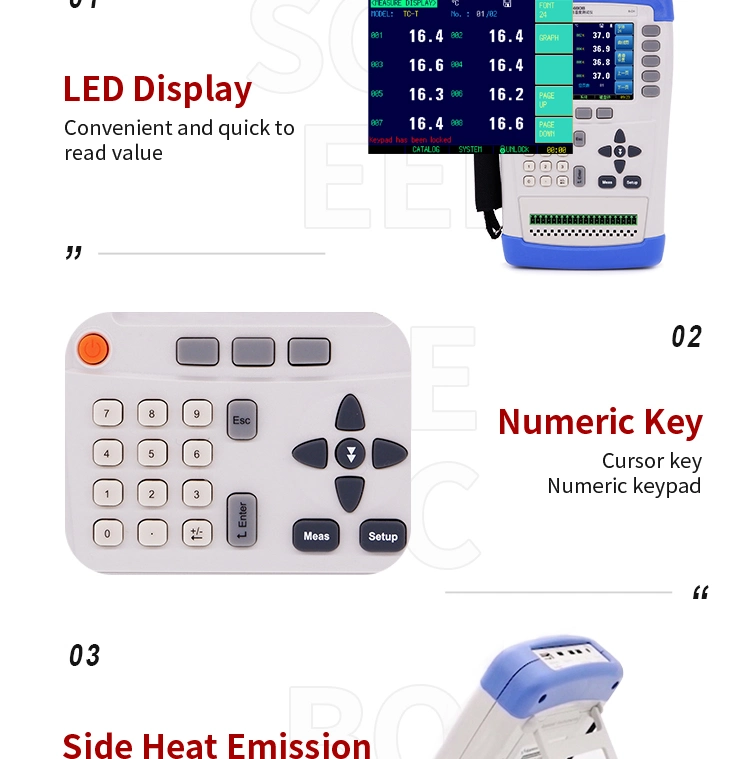 Rechargeable Handheld Industry Temperature Meter Data Logger Tester AT4808